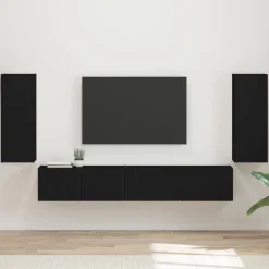 Meubles Tv-vidaXL Ensemble meuble TV 4 pcs Bois d'ingénierie Noir