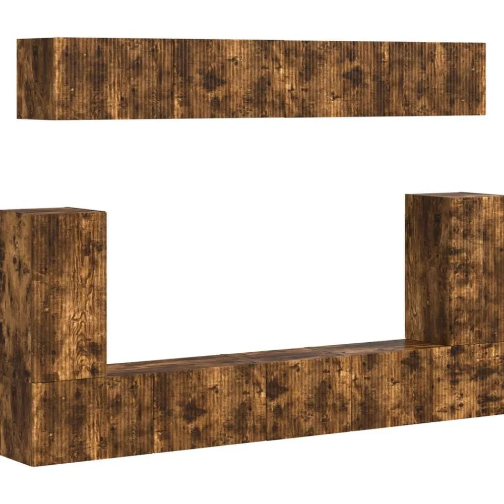 vidaXL Ensemble meuble TV 5 pcs Chêne fumé Bois d'ingénierie