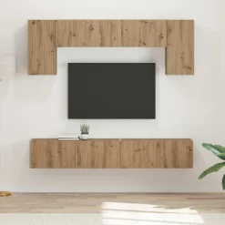 vidaXL Ensemble meuble TV Montage mural 5 pcs Bois d'ingénierie