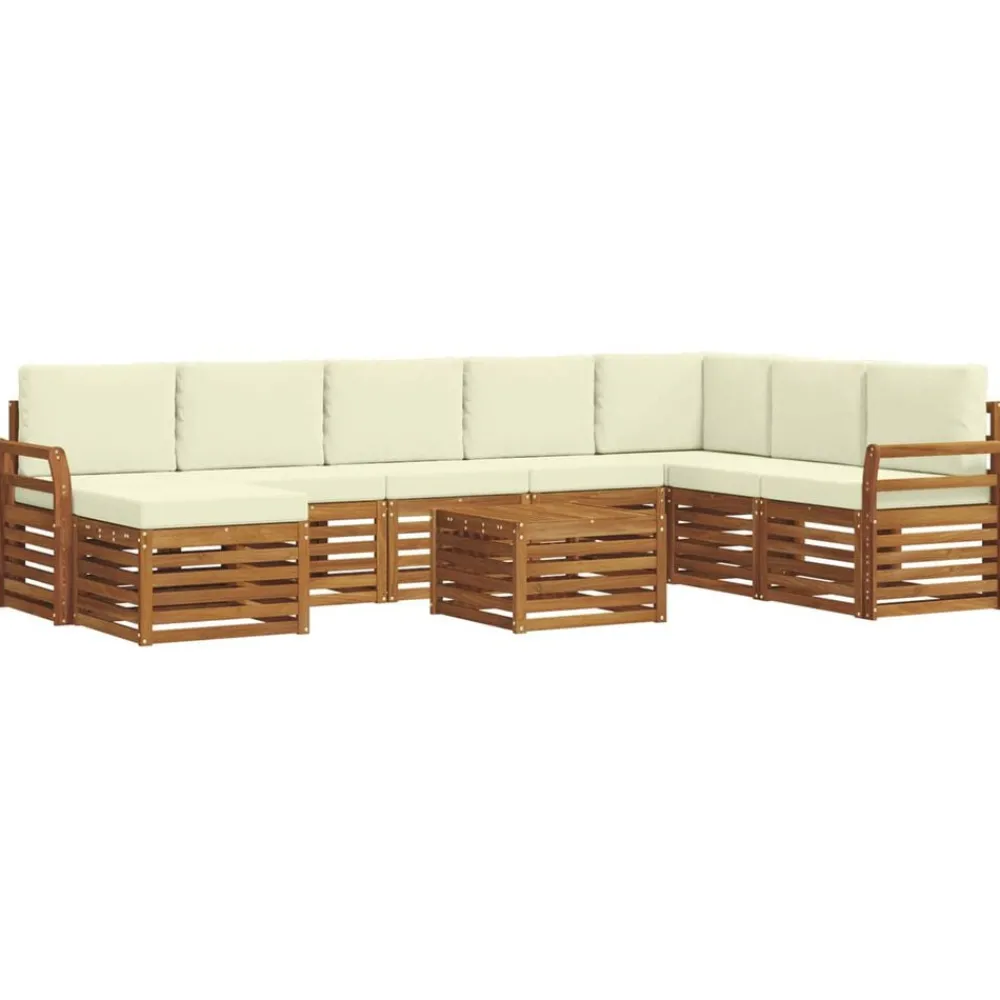 Ensembles De Meubles-vidaXL Ensembles de canapés avec coussin 9 pcs Naturel et Crème Naturel et crème