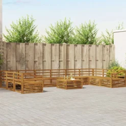 Ensembles De Meubles-vidaXL Ensembles de canapés 11 pcs Bois d'Acacia Massif Naturel