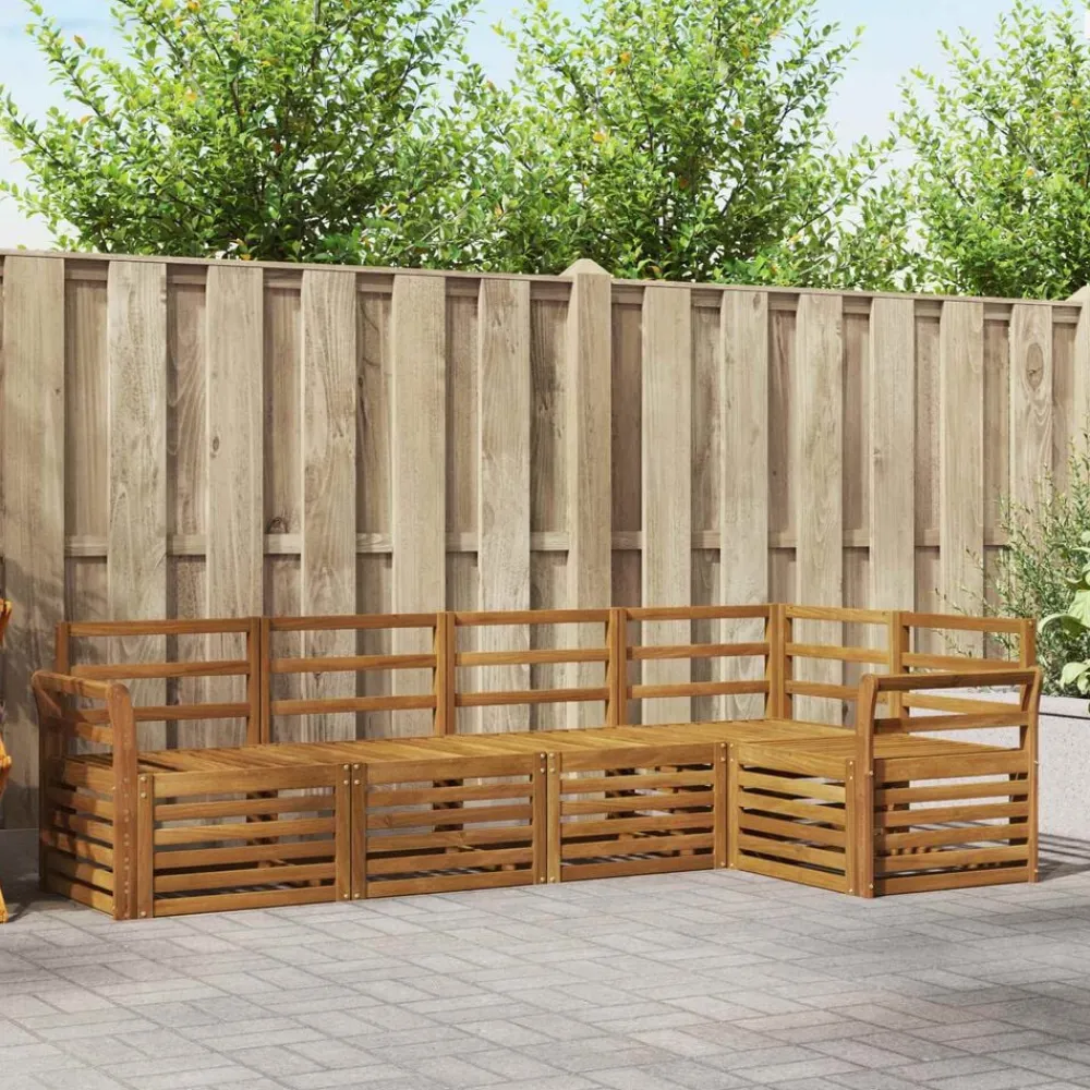 Ensembles De Meubles-vidaXL Ensembles de canapés 5 pcs Bois d'Acacia Massif Naturel