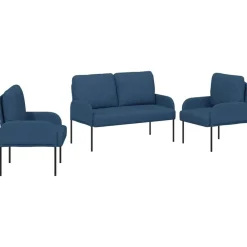 Canapés-vidaXL Ensembles de canapés 3 pcs 115 x 56 x 80 cm Contreplaqué Bleu