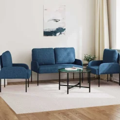 Canapés-vidaXL Ensembles de canapés 3 pcs 115 x 56 x 80 cm Contreplaqué Bleu