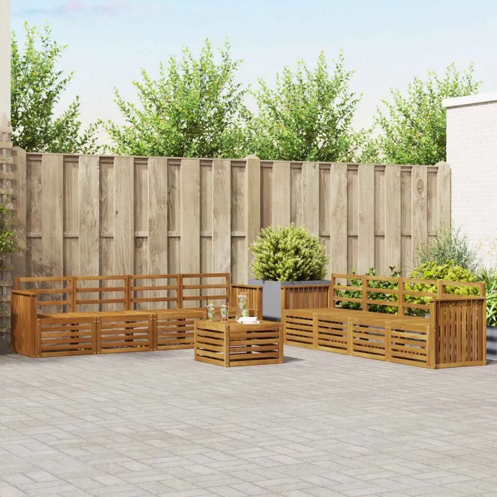 vidaXL Ensembles de canapés 9 pcs Bois d'Acacia Massif