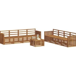 vidaXL Ensembles de canapés 9 pcs Bois d'Acacia Massif