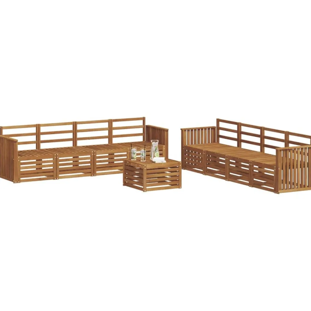 vidaXL Ensembles de canapés 9 pcs Bois d'Acacia Massif