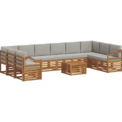 Ensembles De Meubles-vidaXL Ensembles de canapés avec coussin 11 pcs Gris Naturel et Clair Naturel et gris clair