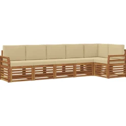Ensembles De Meubles-vidaXL Ensembles de canapés avec coussin 6 pcs Naturel et beige