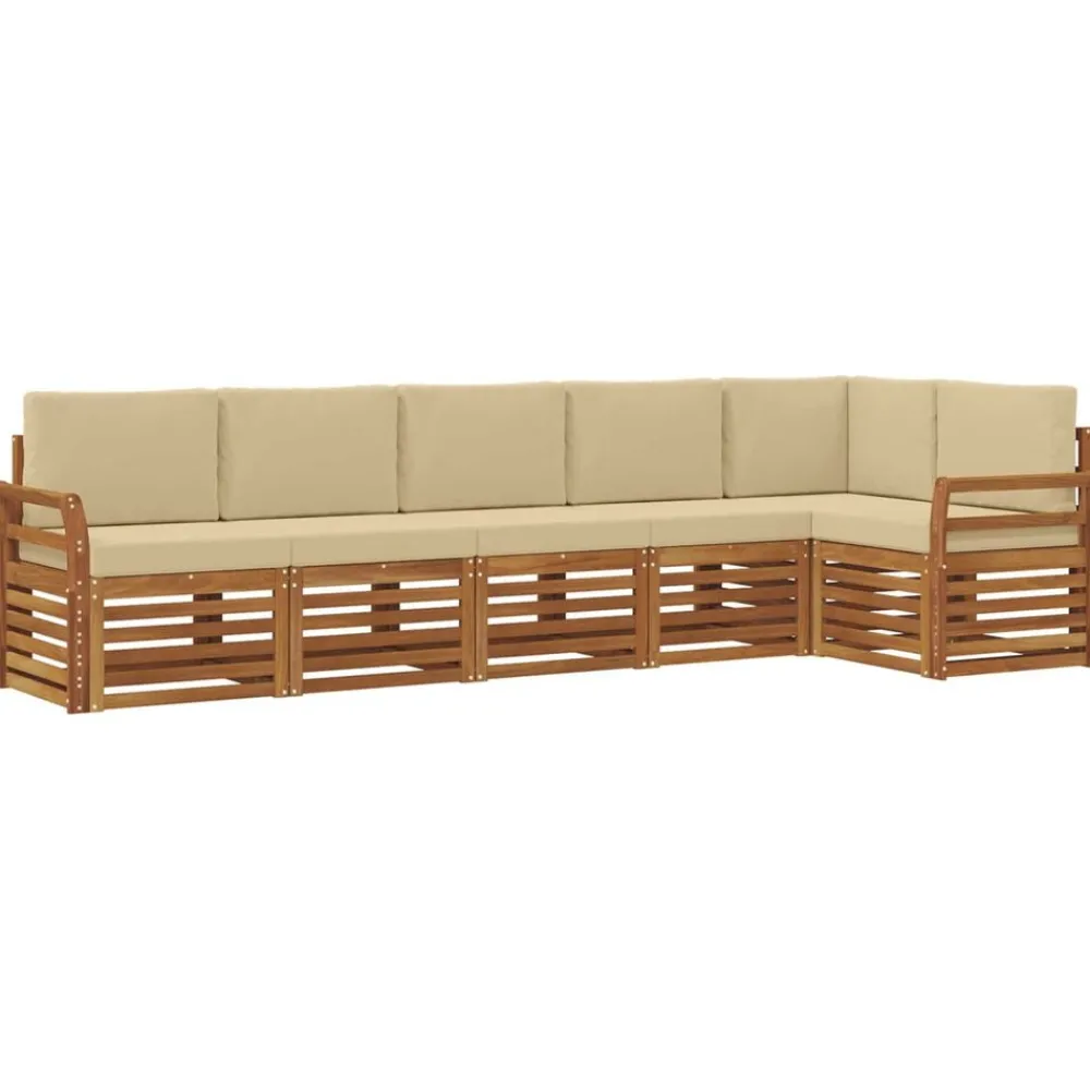 Ensembles De Meubles-vidaXL Ensembles de canapés avec coussin 6 pcs Naturel et beige