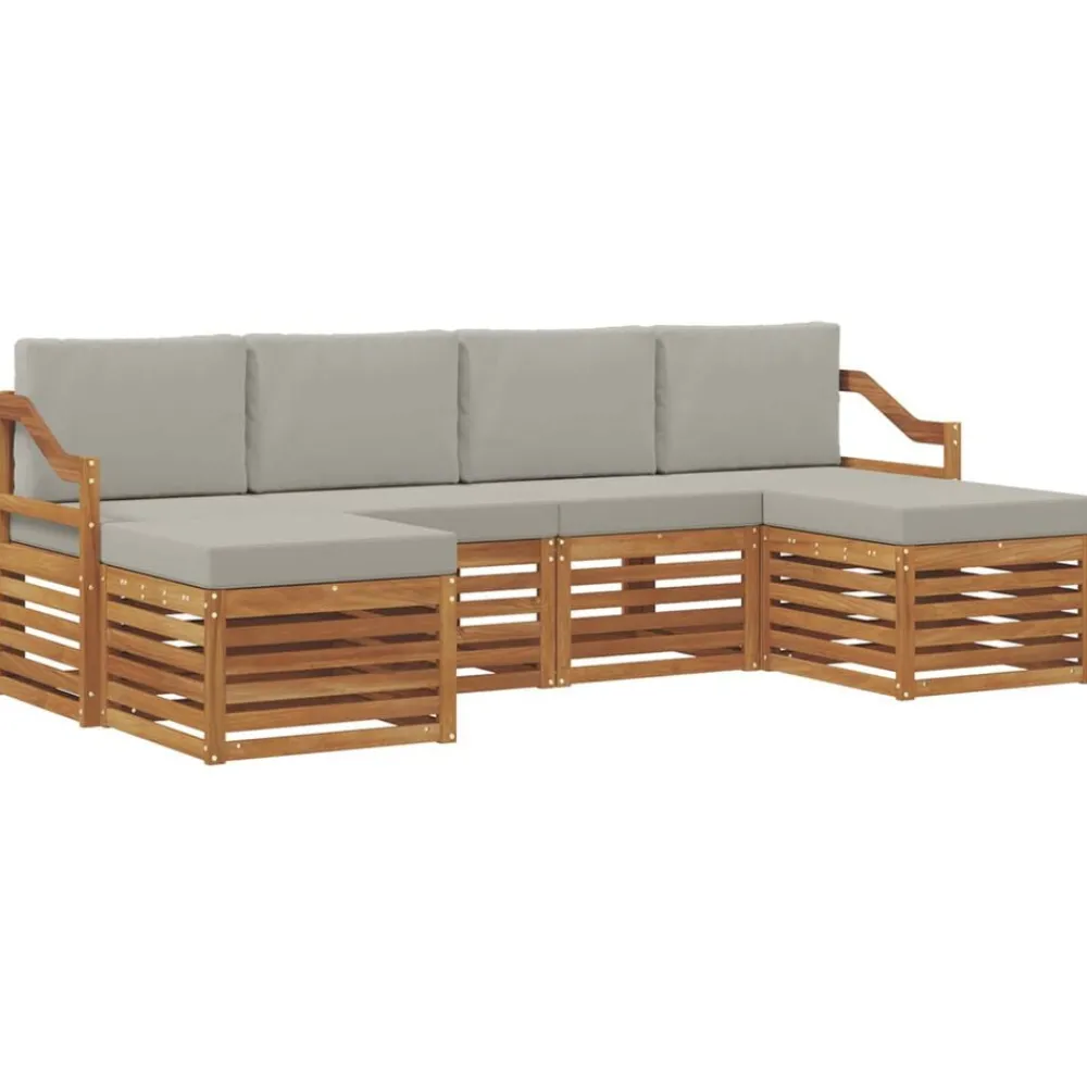 vidaXL Ensembles de canapés avec coussin 6 pcs Gris Naturel et Clair