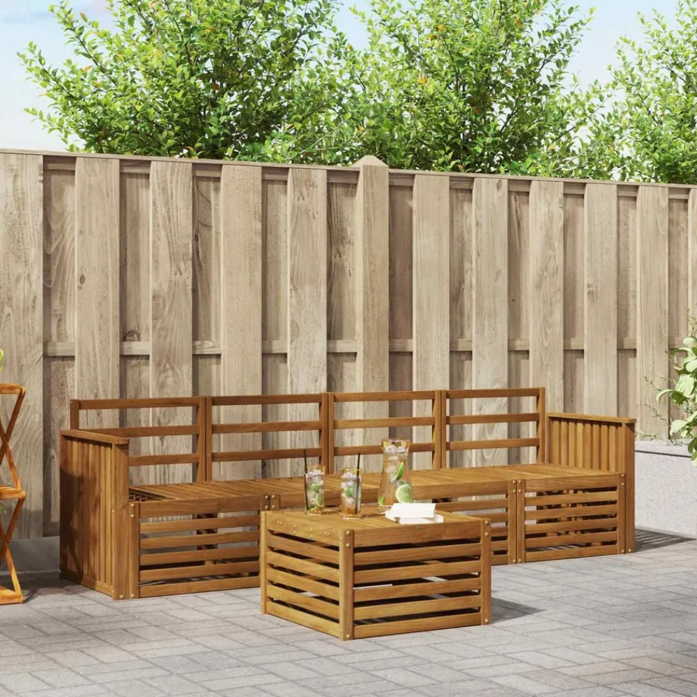 Ensembles De Meubles-vidaXL Ensembles de canapés 5 pcs Bois d'Acacia Massif Naturel