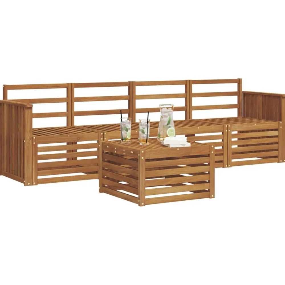 Ensembles De Meubles-vidaXL Ensembles de canapés 5 pcs Bois d'Acacia Massif Naturel
