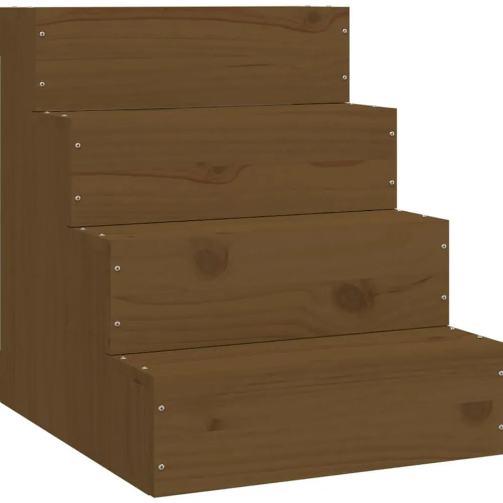 Articles Pour Animaux De Compagnie-vidaXL Escalier animaux de compagnie 40x49x47 cm Bois pin marron miel