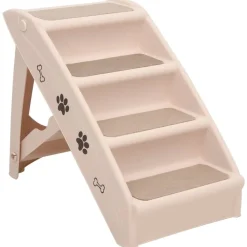 vidaXL Escaliers pliables pour chiens Crème 62x40x49,5 cm