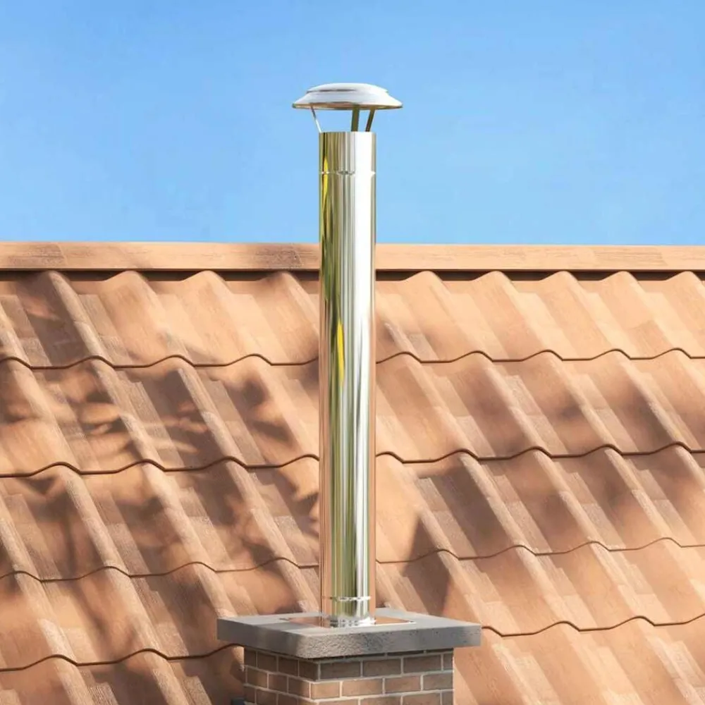 vidaXL Extension de Conduit Argenté 25 x 25 x 132 cm Acier inoxydable