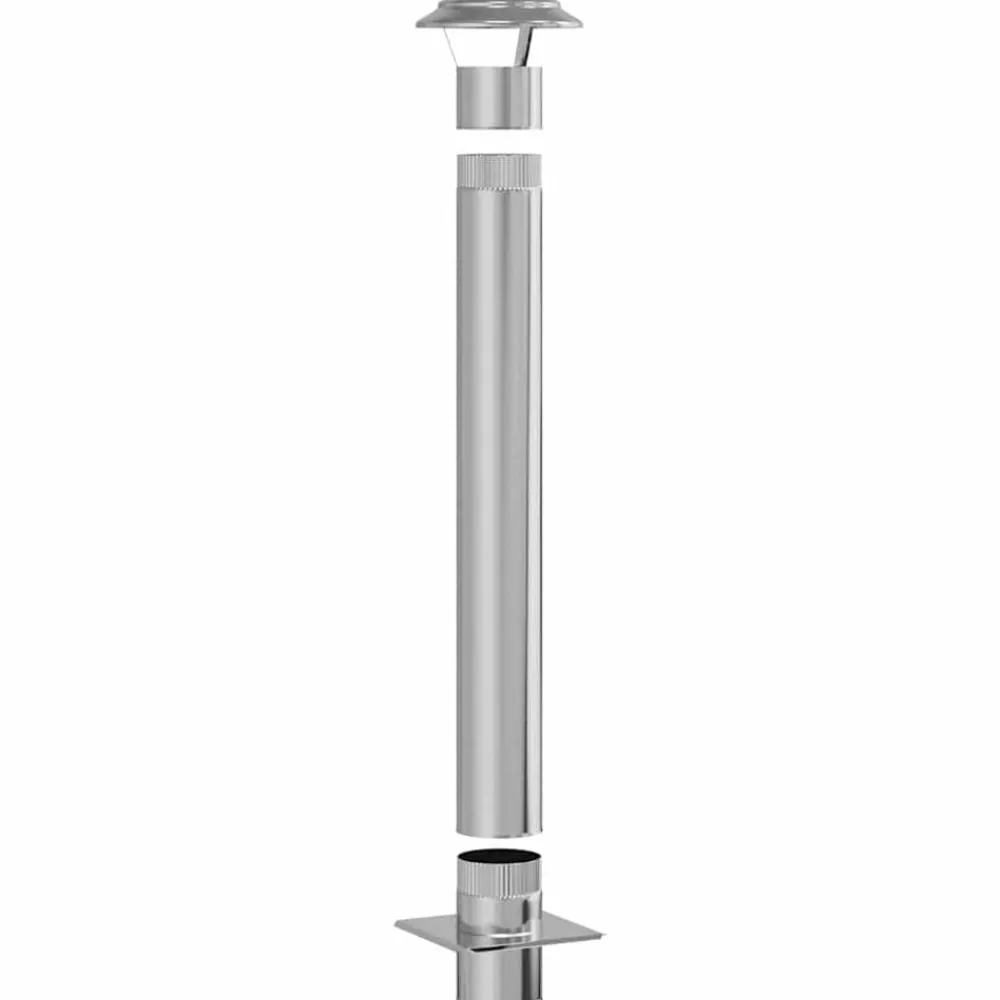 vidaXL Extension de Conduit Argenté 25 x 25 x 132 cm Acier inoxydable