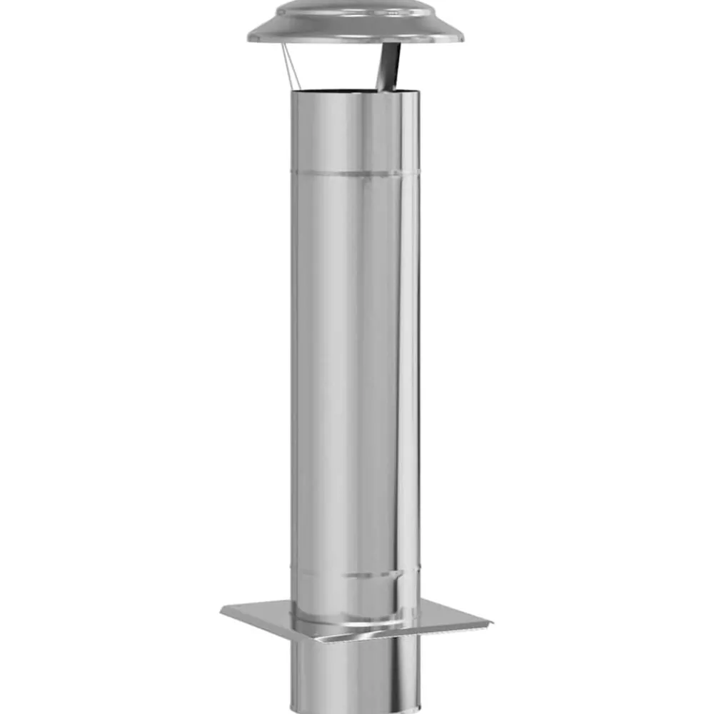 Accessoires Pour Cheminées & Poêles À Bois-vidaXL Extension de Conduit Argenté 25 x 25 x 82 cm Acier inoxydable