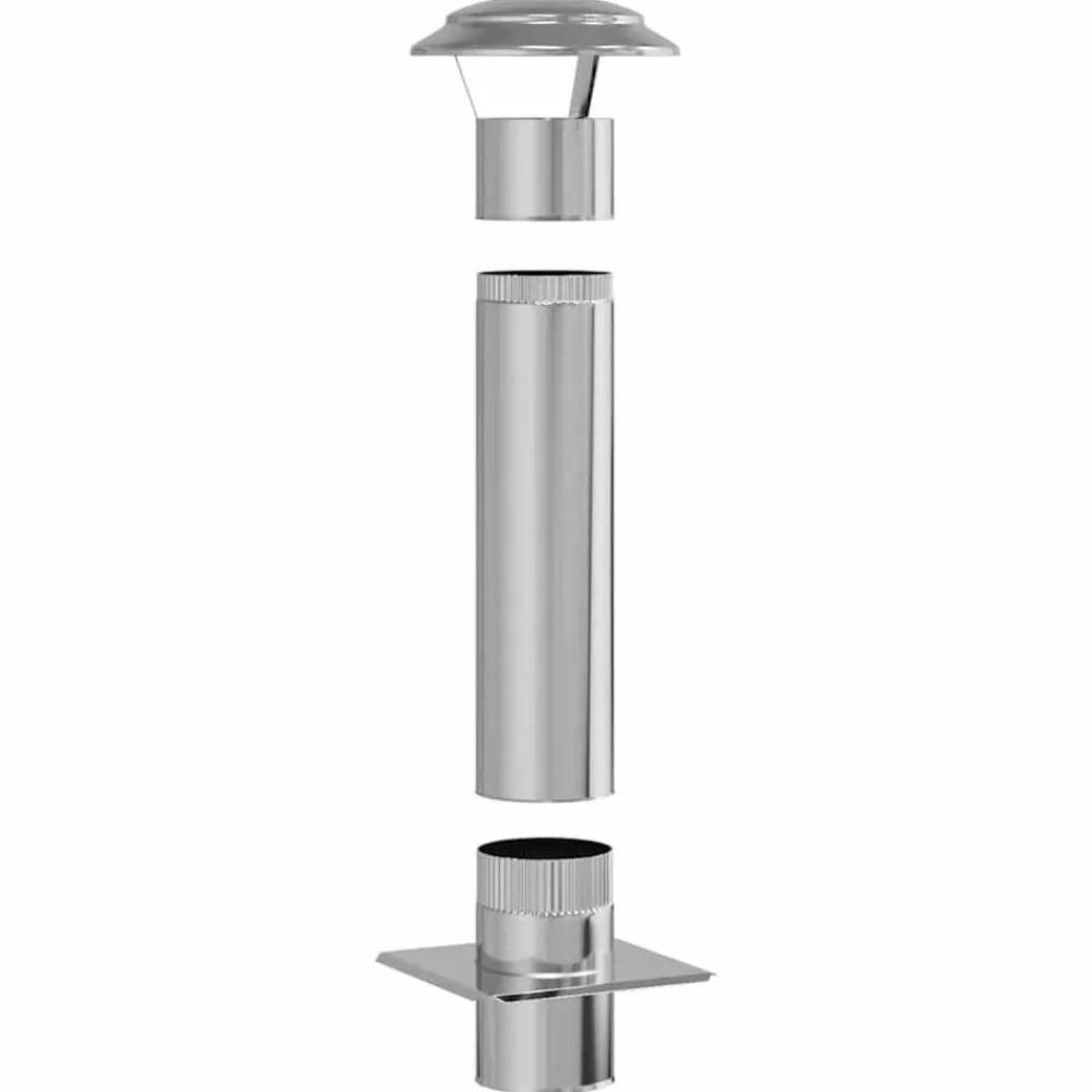 Accessoires Pour Cheminées & Poêles À Bois-vidaXL Extension de Conduit Argenté 25 x 25 x 82 cm Acier inoxydable