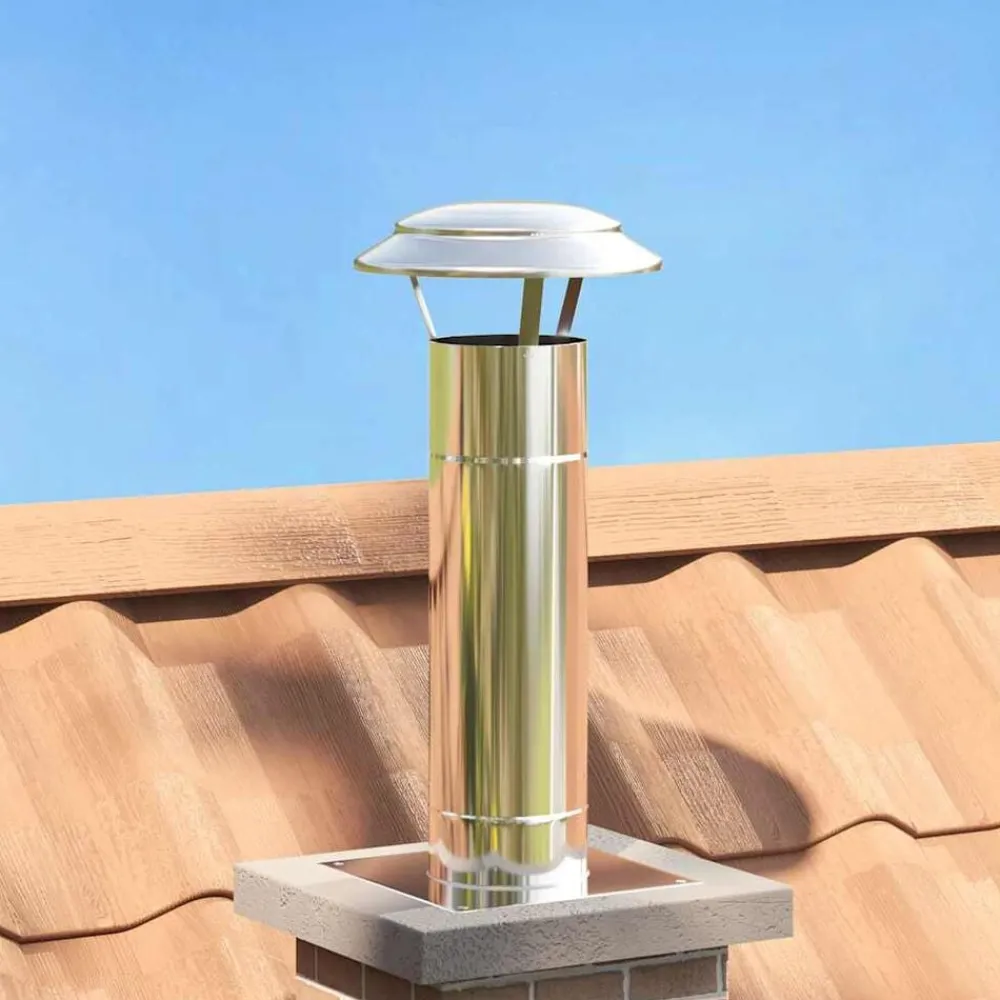 Accessoires Pour Cheminées & Poêles À Bois-vidaXL Extension de Conduit Argenté 25 x 25 x 65 cm Acier inoxydable