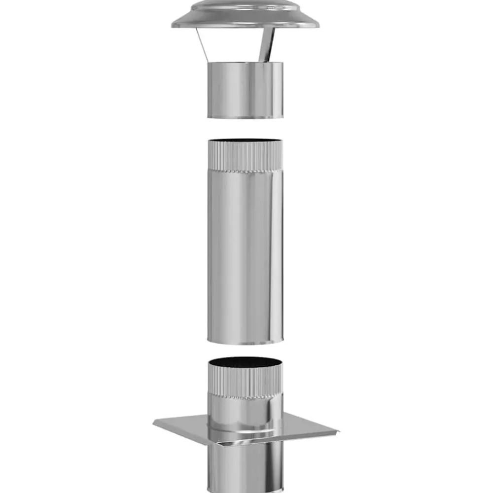 Accessoires Pour Cheminées & Poêles À Bois-vidaXL Extension de Conduit Argenté 25 x 25 x 65 cm Acier inoxydable