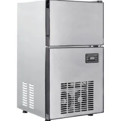 vidaXL Fabricant de cubes de glace avec porte Argenté 43 x 40 x 71 cm