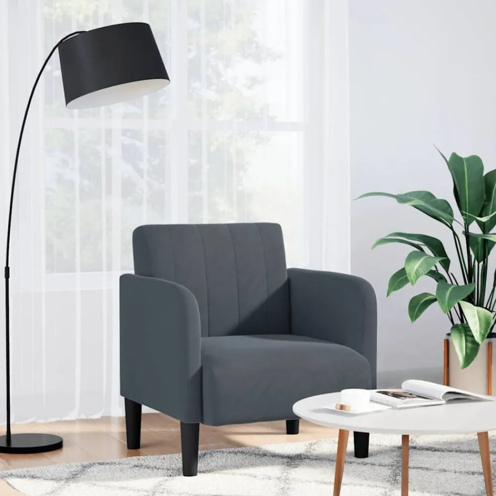 vidaXL Fauteuil avec accoudoirs 54 cm velours