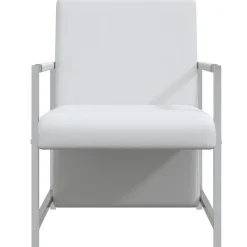 Fauteuils Et Chaises-vidaXL Fauteuil avec pieds chromés Similicuir Blanc