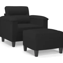vidaXL Fauteuil avec repose-pied 60 cm Tissu microfibre