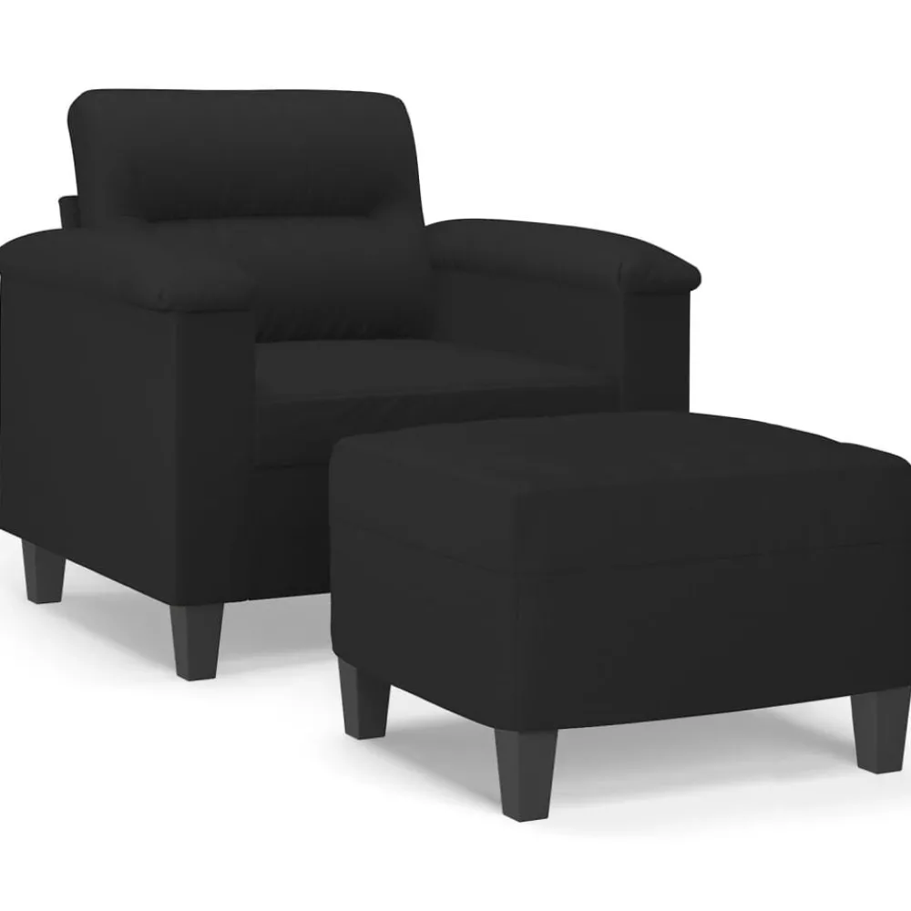 vidaXL Fauteuil avec repose-pied 60 cm Tissu microfibre