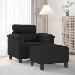 vidaXL Fauteuil avec repose-pied 60 cm Tissu microfibre