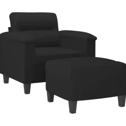vidaXL Fauteuil avec repose-pied 60 cm Tissu microfibre