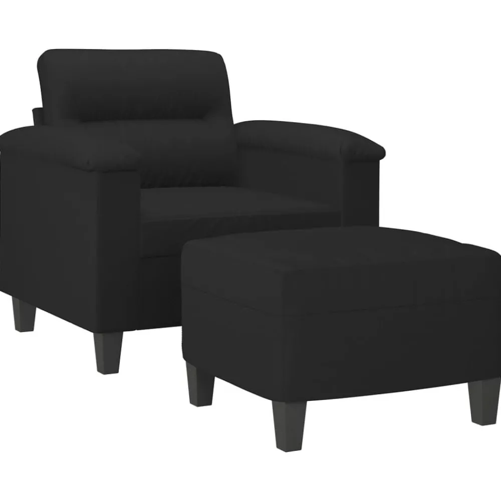 vidaXL Fauteuil avec repose-pied 60 cm Tissu microfibre
