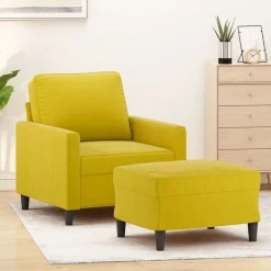 vidaXL Fauteuil avec repose-pied 60 cm velours