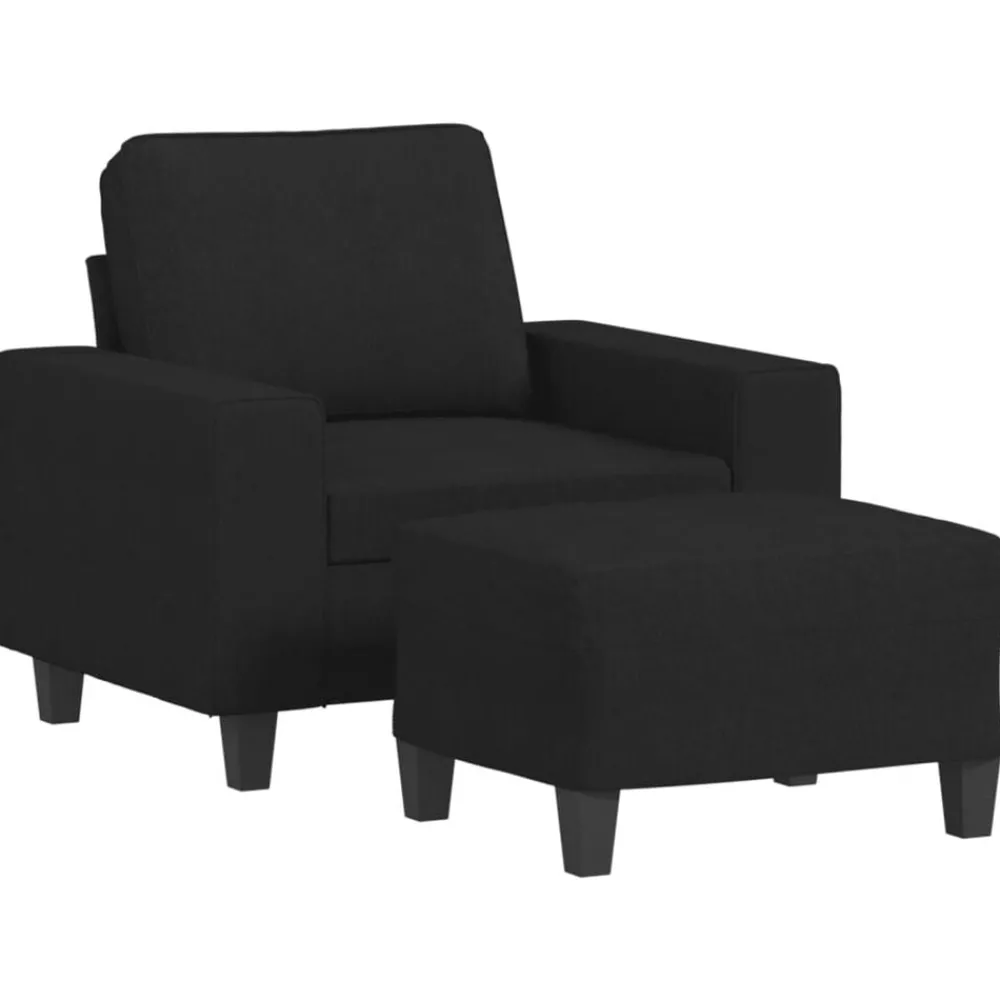 vidaXL Fauteuil avec repose-pied 60 cm Tissu