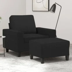 vidaXL Fauteuil avec repose-pied 60 cm Tissu