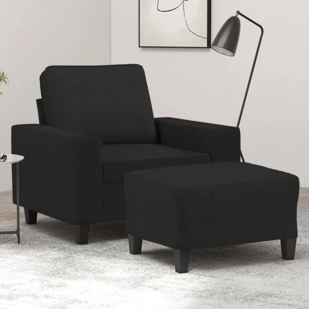 vidaXL Fauteuil avec repose-pied 60 cm Tissu
