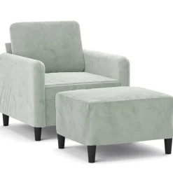 vidaXL Fauteuil avec repose-pied jaune 60 cm velours