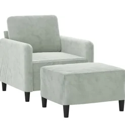 vidaXL Fauteuil avec repose-pied jaune 60 cm velours