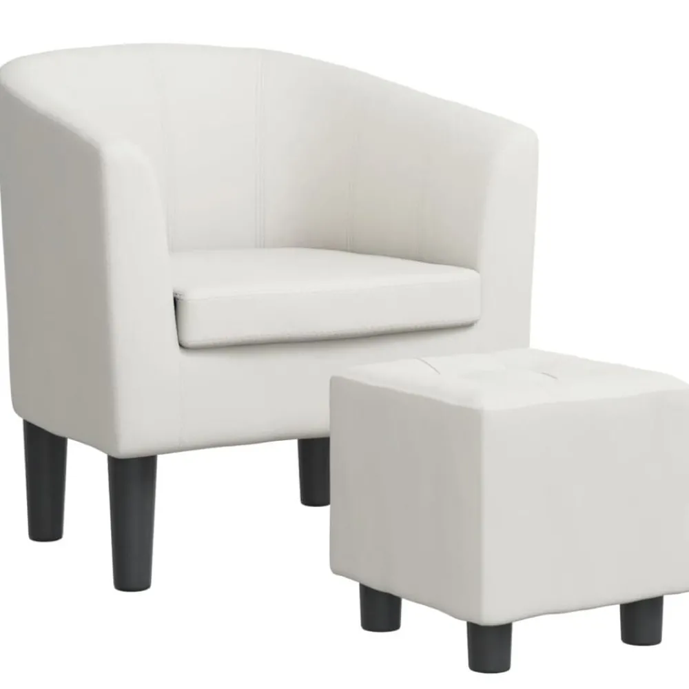 vidaXL Fauteuil avec repose-pied similicuir