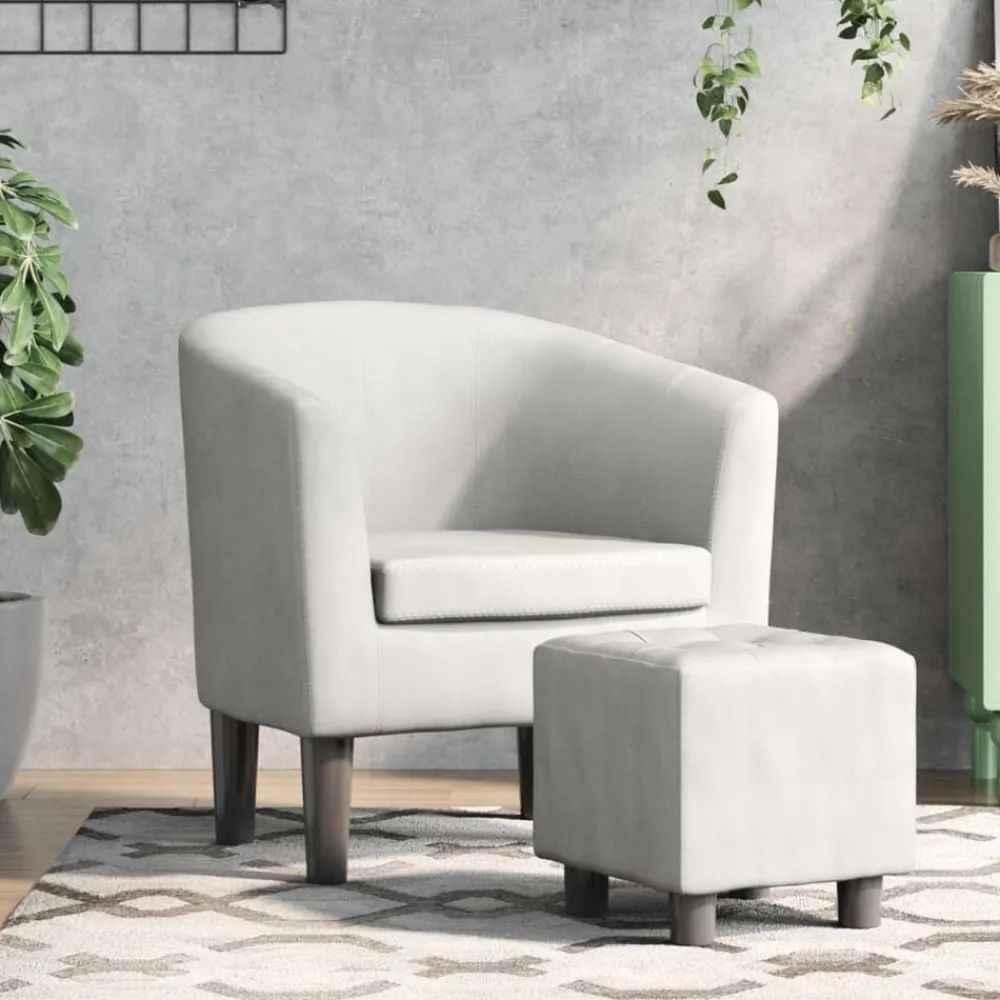 vidaXL Fauteuil avec repose-pied similicuir