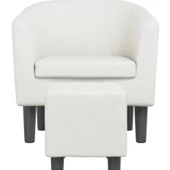 vidaXL Fauteuil avec repose-pied similicuir