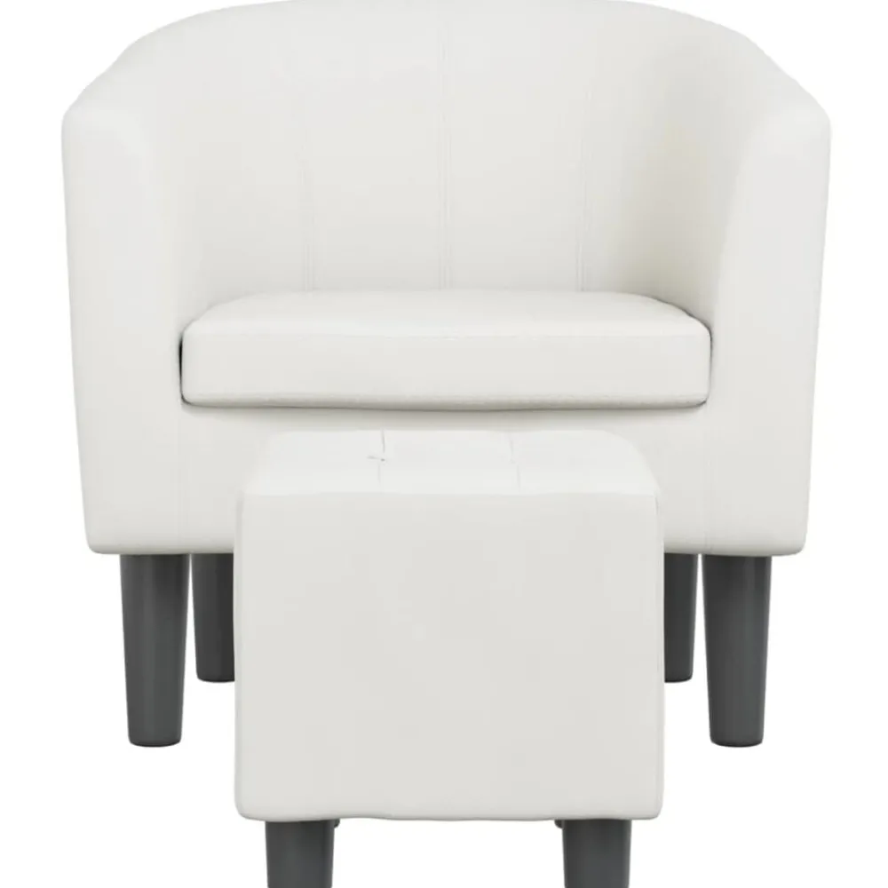 vidaXL Fauteuil avec repose-pied similicuir
