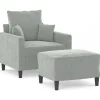 vidaXL Fauteuil avec repose-pied Noir 60 cm Velours
