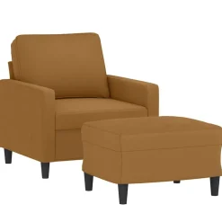 vidaXL Fauteuil avec repose-pied Marron 60 cm Velours
