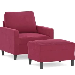 vidaXL Fauteuil avec repose-pied 60 cm Velours
