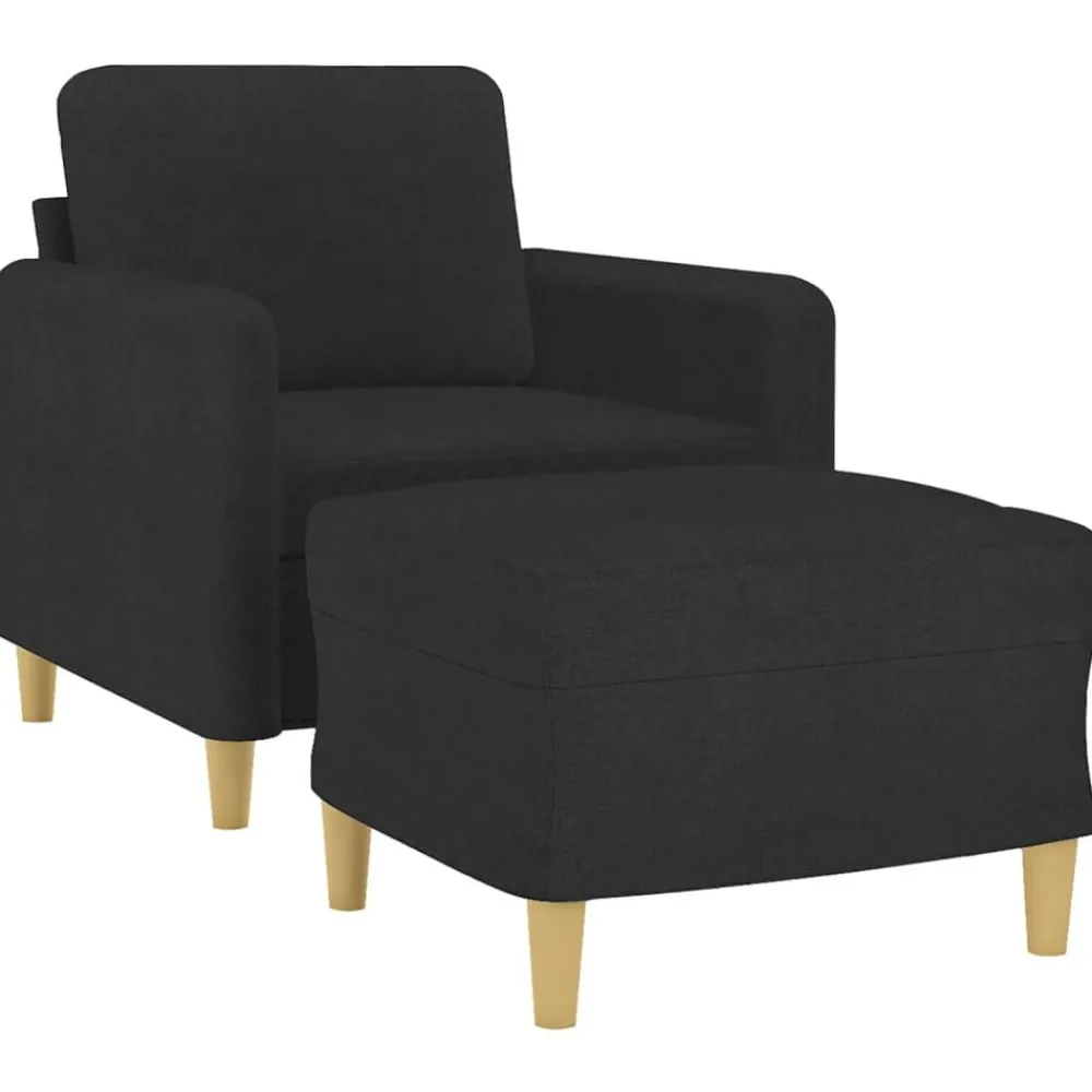 vidaXL Fauteuil avec repose-pied 60 cm Tissu