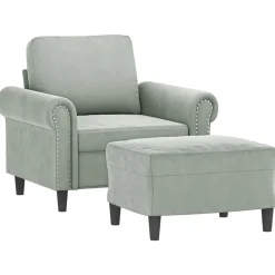 Canapés-vidaXL Fauteuil avec repose-pied jaune 60 cm velours