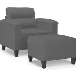 vidaXL Fauteuil avec repose-pied 60 cm Tissu microfibre