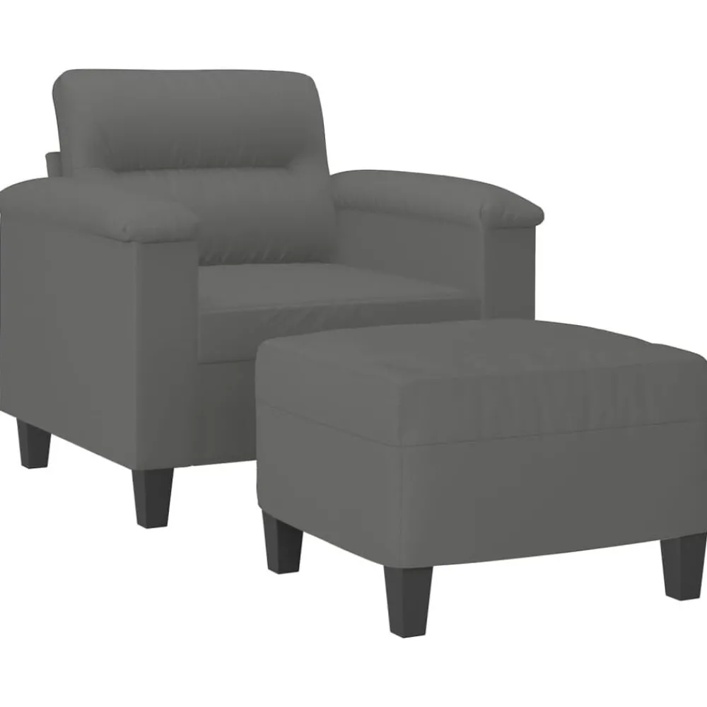 vidaXL Fauteuil avec repose-pied 60 cm Tissu microfibre
